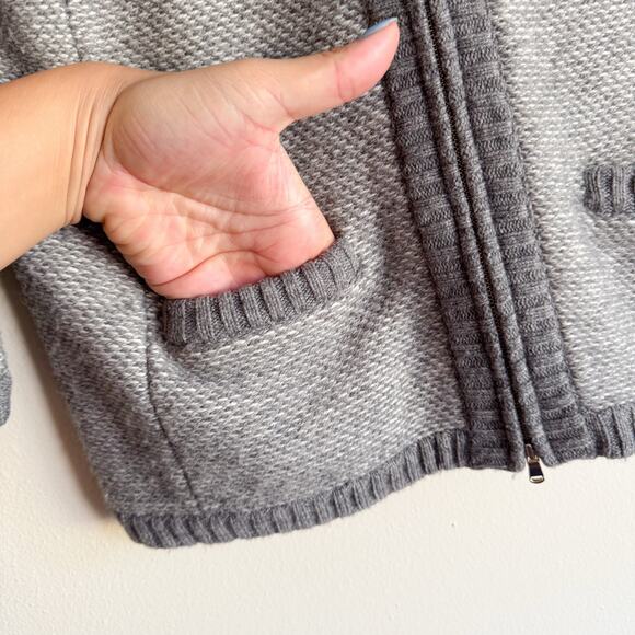 Ann Taylor Grey Merino Wool Blend Full Zip Style Jacket - Medium - Picture 2 of 7